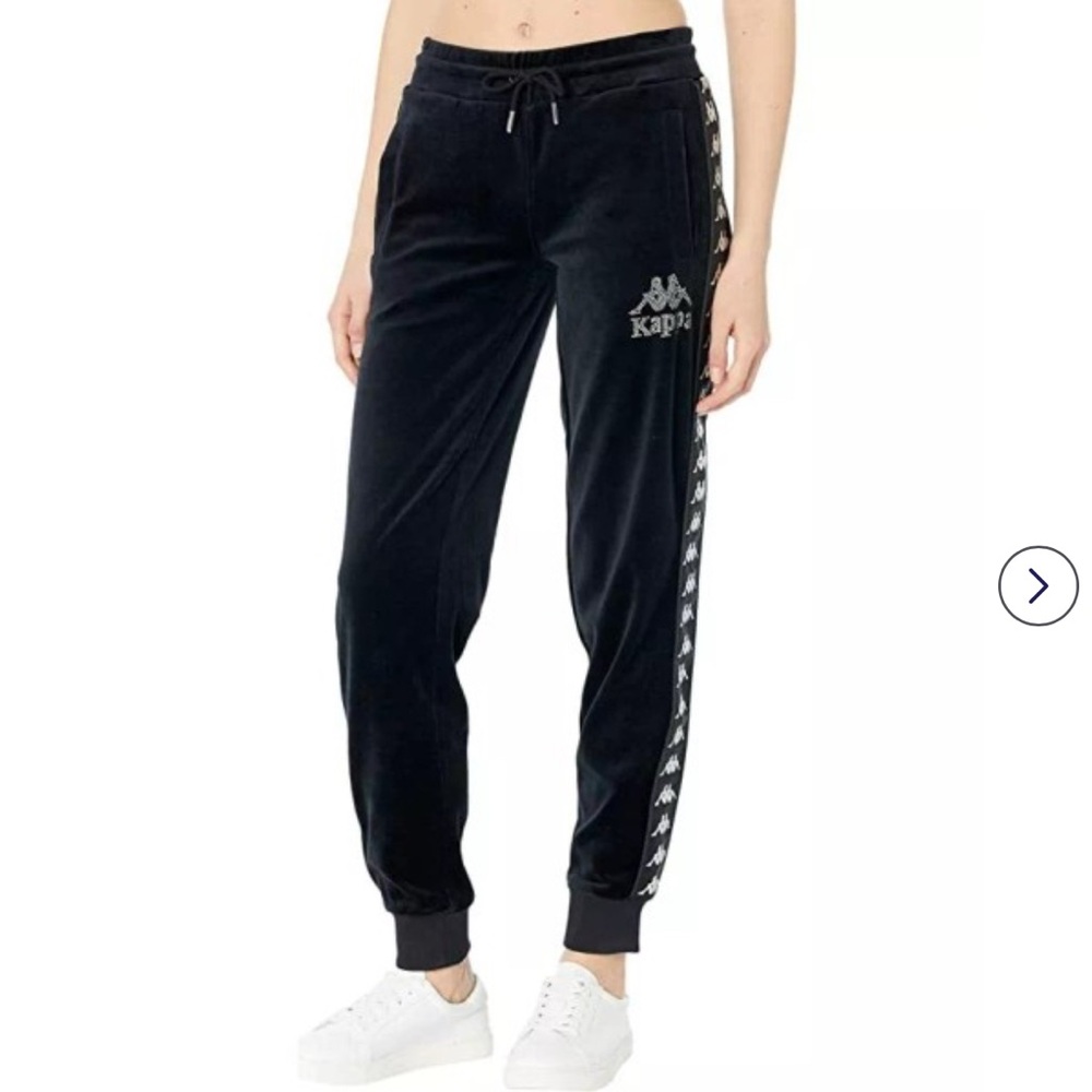 Kappa Banda Tape Joggers Retro Y2K Streetwear Rhinestone Logo Comfy Loungewear